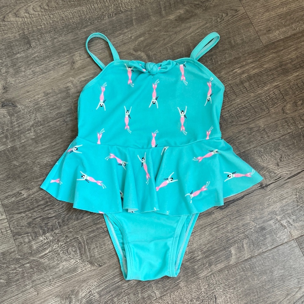 Turquoise dress with mermaid design